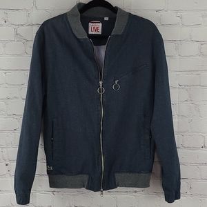 Lacoste Live Fully Lined Blue Jacket Size Large
